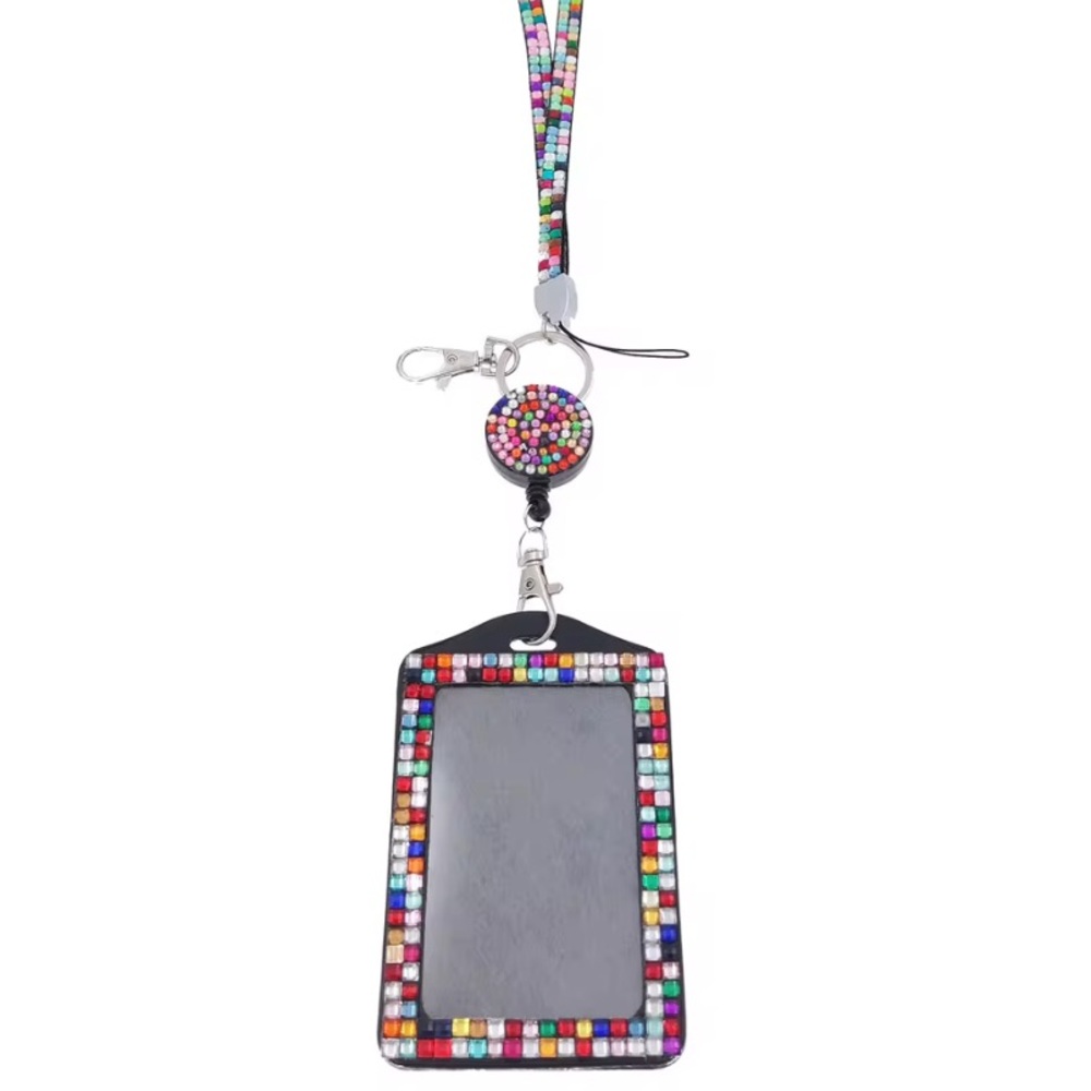 24 A -Crystal Badge Reel Card Cover Rhinestone Badge Holder